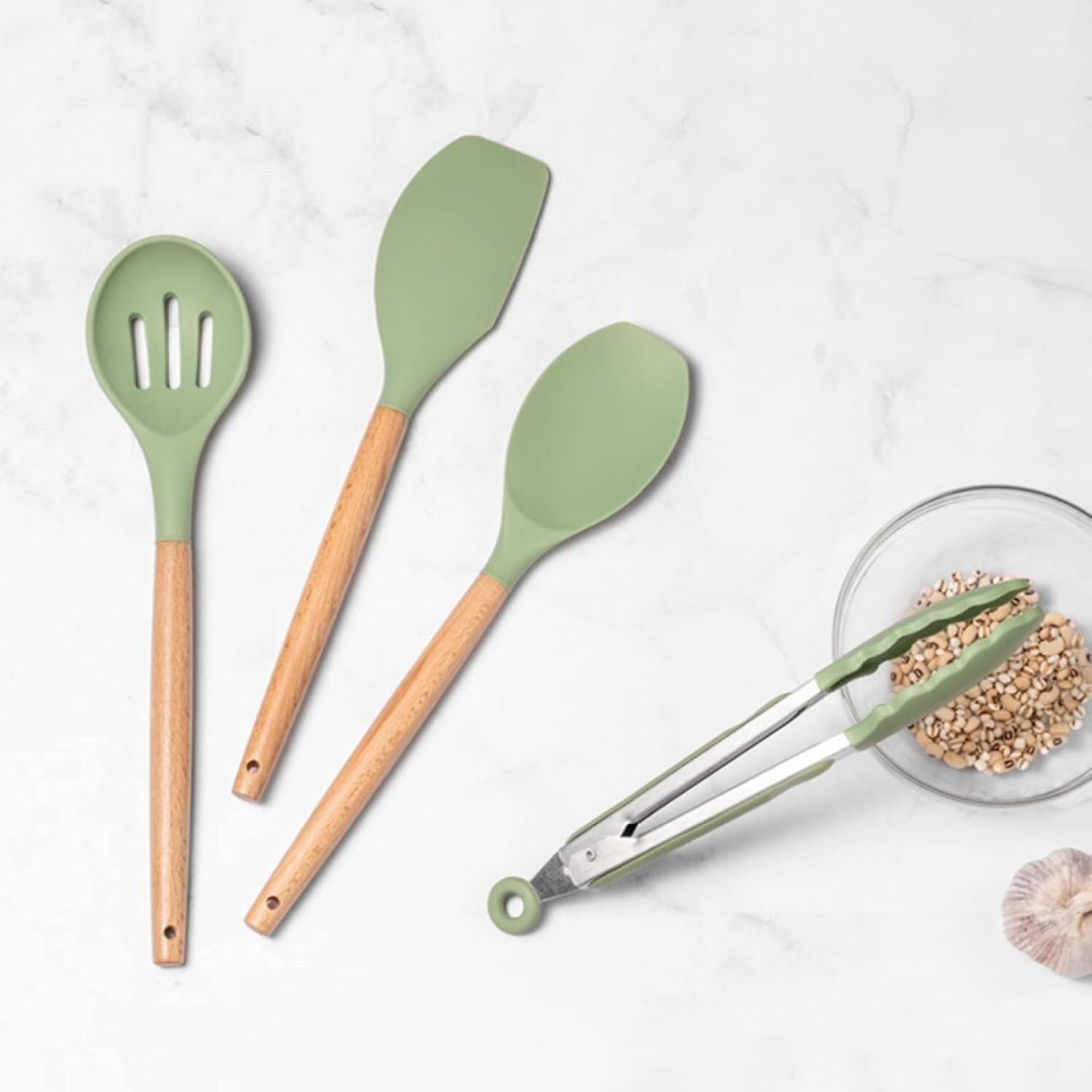 Set di Utensili da Cucina, Set di Utensili da Cucina Utensili da Cucina in Silicone Utensili da Cucina Antiaderenti