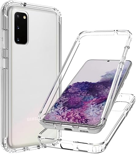 Miniatura 6 de Funda para Galaxy S20 5G para Samsung S20 SM-G981U con protector de pantalla de vidrio templado, suave 360, cuerpo completo, a prueba de golpes,