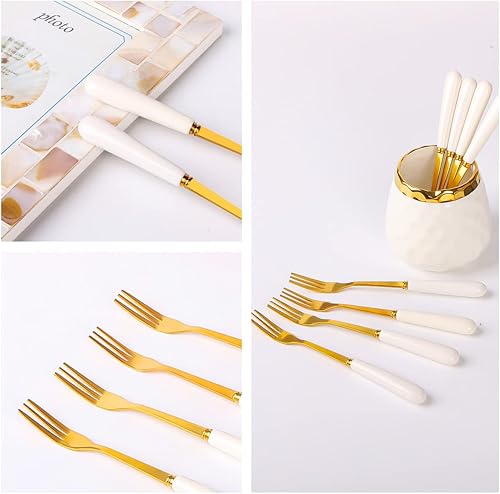 Miniatura 20 de Juego de cucharas de café, tarro de cerámica con 8 cucharas pequeñas para café, té, helado, pastel, juego de cubiertos, juego de cucharas de café 8