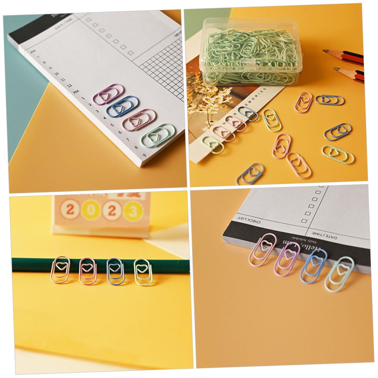 SHINEOFI 5 Sätze Farbenfrohe Papierklammern Farbenfrohe Büroklammern Papierclips Ordnerklammern Büroklammern Geformt Schule Mini-bastelclips Kleine Papierklammern Plastik 200 Stück * 5
