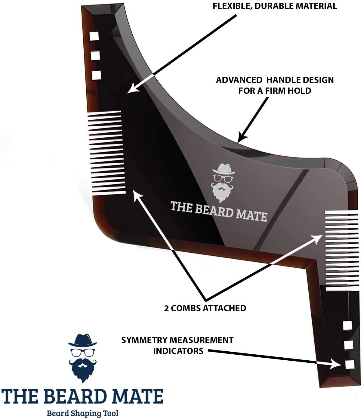 Beard Shaping Tool Template. Beard Shaper Tool Plus Comb for line up