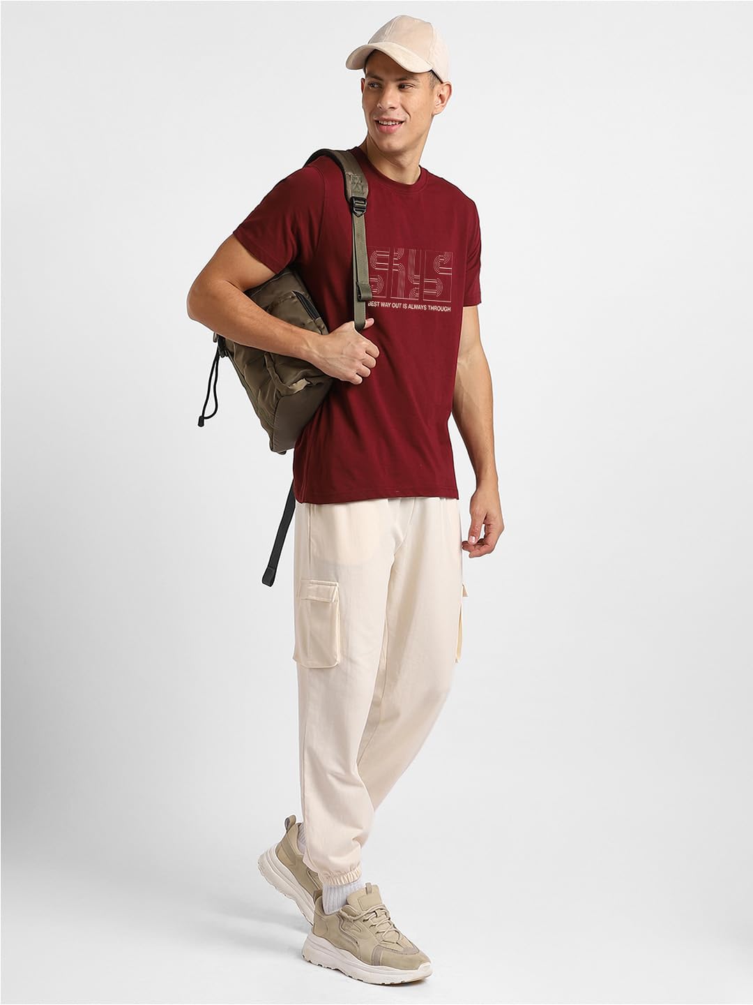 NOBERO Camiseta de algodón para hombre, ajuste normal, estampado gráfico