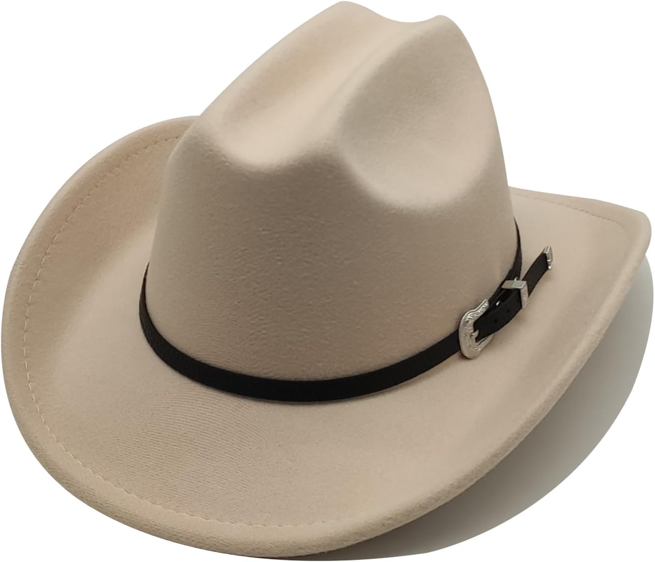 Willheoy Kids Cowboy Hat for Girls Boys Western Cowgirl Hat with Buckle Belt Unisex Wide Brim Fedora Hat Dress Up Costume