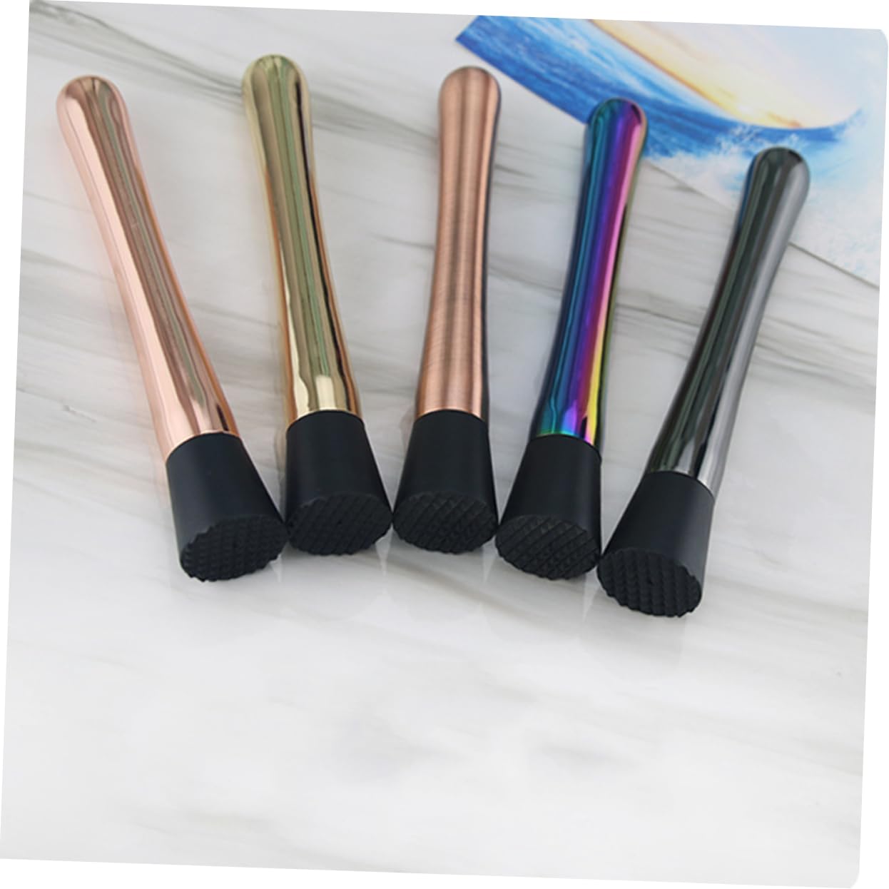 Wakauto Cocktail Muddler Bar Ice Crushed Bars Tool Muddle Fresh Fruits Barware Comfortable to Hold Handle