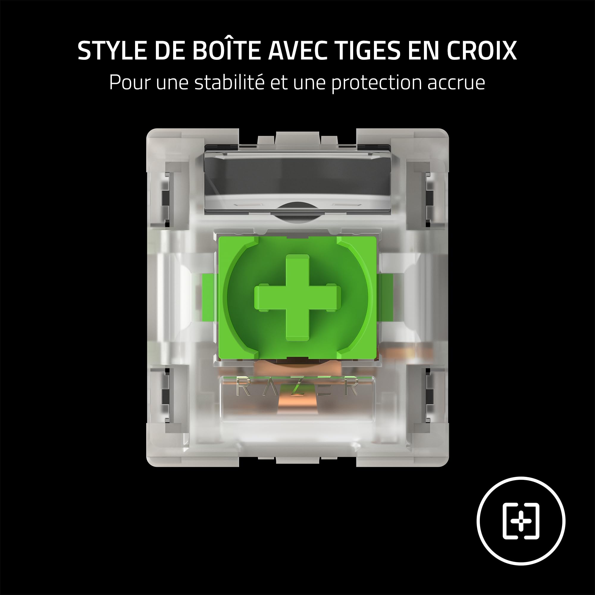 Razer Pack de Switches Mécaniques - Switches Verts Clicky (3e Gén, Logement de switch transparent avec lentille LED, Jusqu'à 100 millions de frappes, Connecteurs à 3 broches polyvalents)