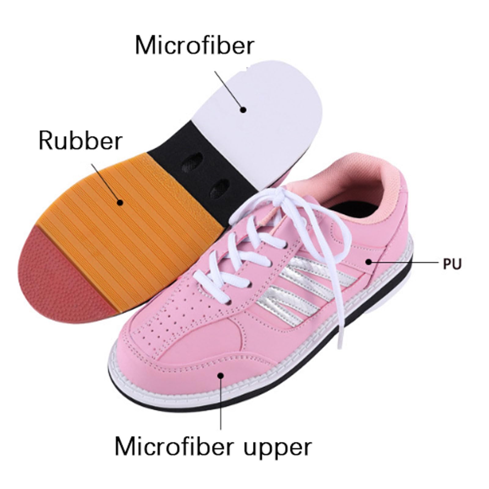 Scarpe da Bowling Unisex,Scarpe da Bocce,Scarpe da Bowling Indoor per Principianti,Scarpe da Allenamento per Bowling,Morbida Traspirante,comode,per Interni ed Esterni