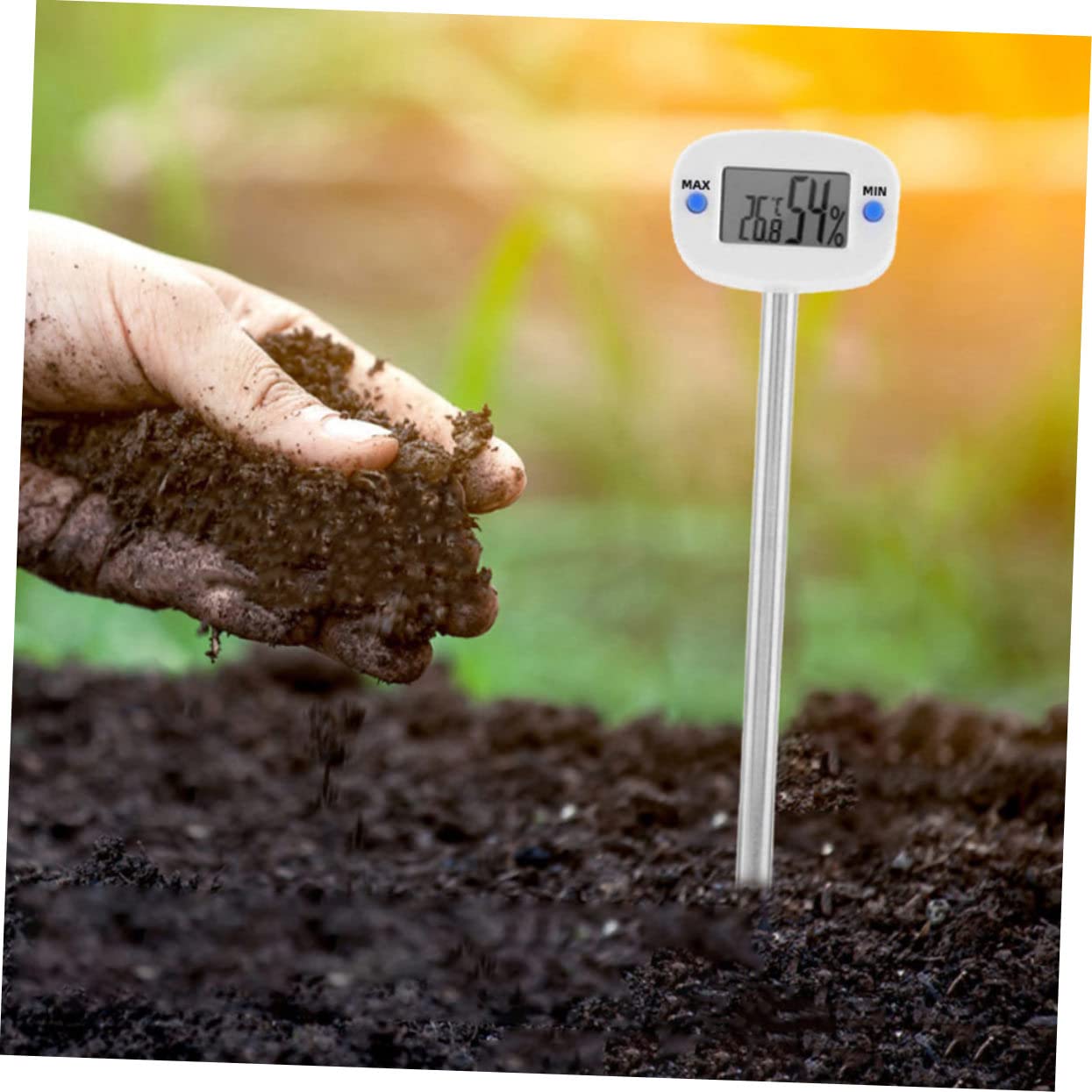 SUPVOX 3 Pezzi Essenziali Per Il Giardinaggio Termometro Per Terreno Misuratore Di Umidità Costruzione in Acciaio Inossidabile Facile Da Leggere Per La Semina