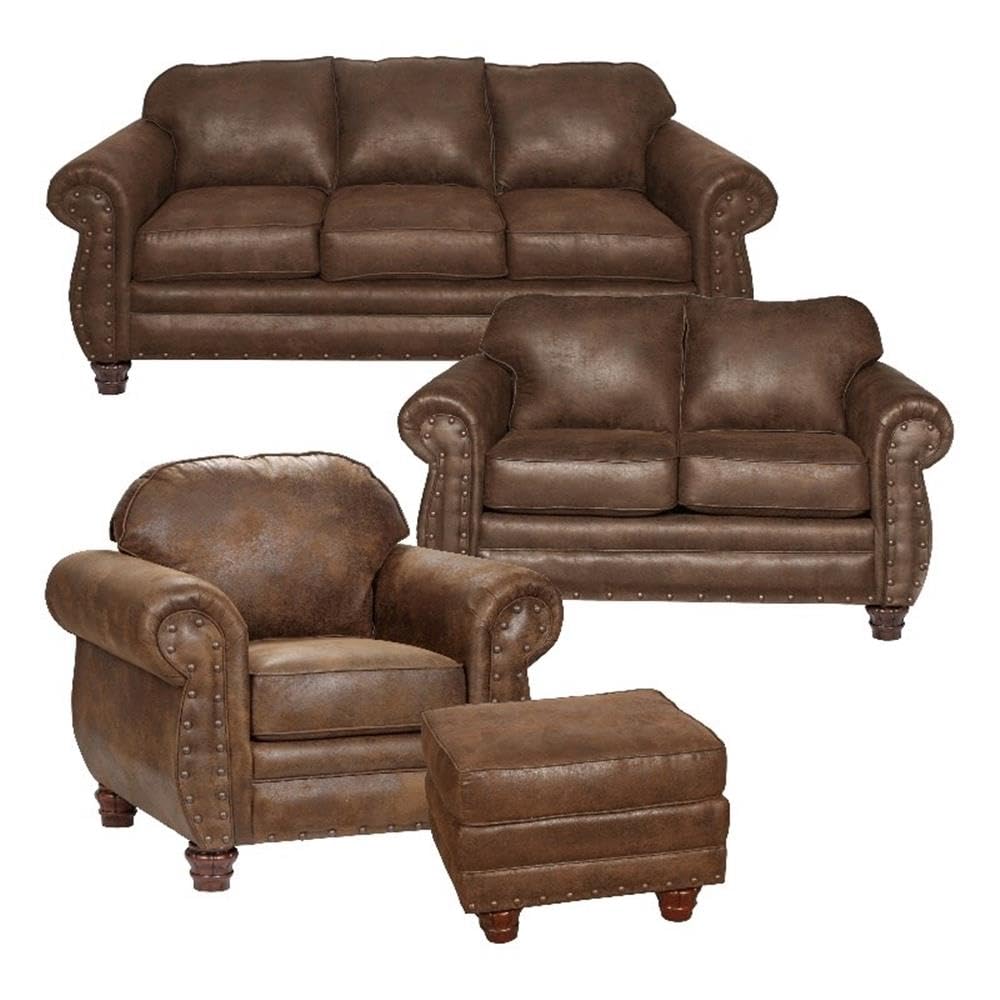 Sedona 4-Piece Sleeper Sofa Set in Brown