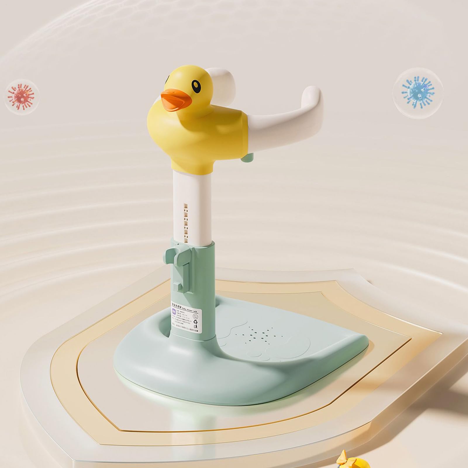 Soporte de Baño para Bebé, Soporte de Baño de Pie para Niños y | Niñas, Altura Ajustable con Base Antideslizante para Bebés de 6 a 24 Meses