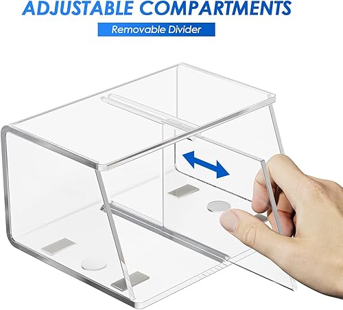 Vista 11 de MaxGear Soporte magnético para rotulador, organizador de bolígrafos acrílico transparente con 2 compartimentos para nevera, casillero, pizarra