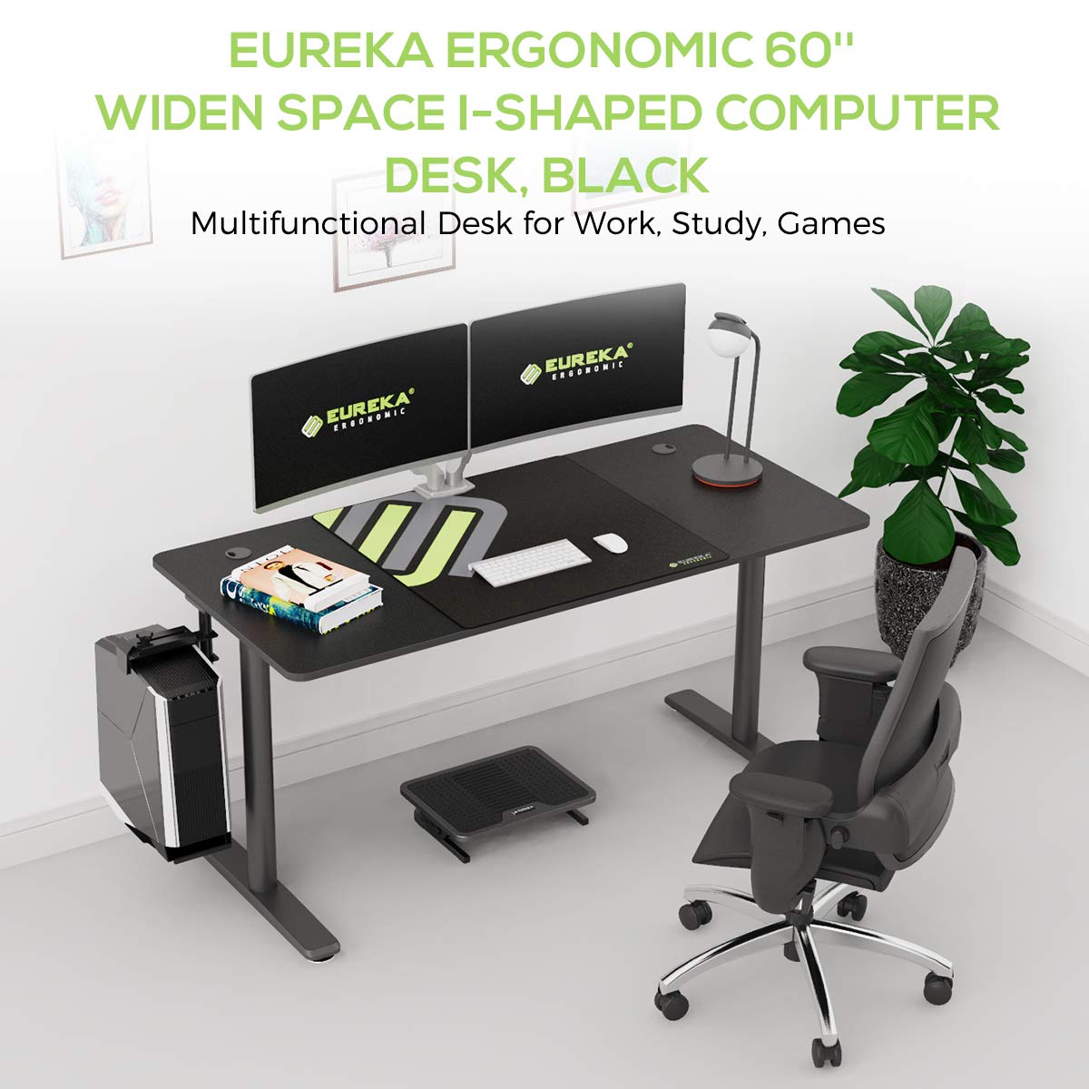 EUREKA ERGONOMIC Computer Desk Large Office Study Desk Simple PC Laptop