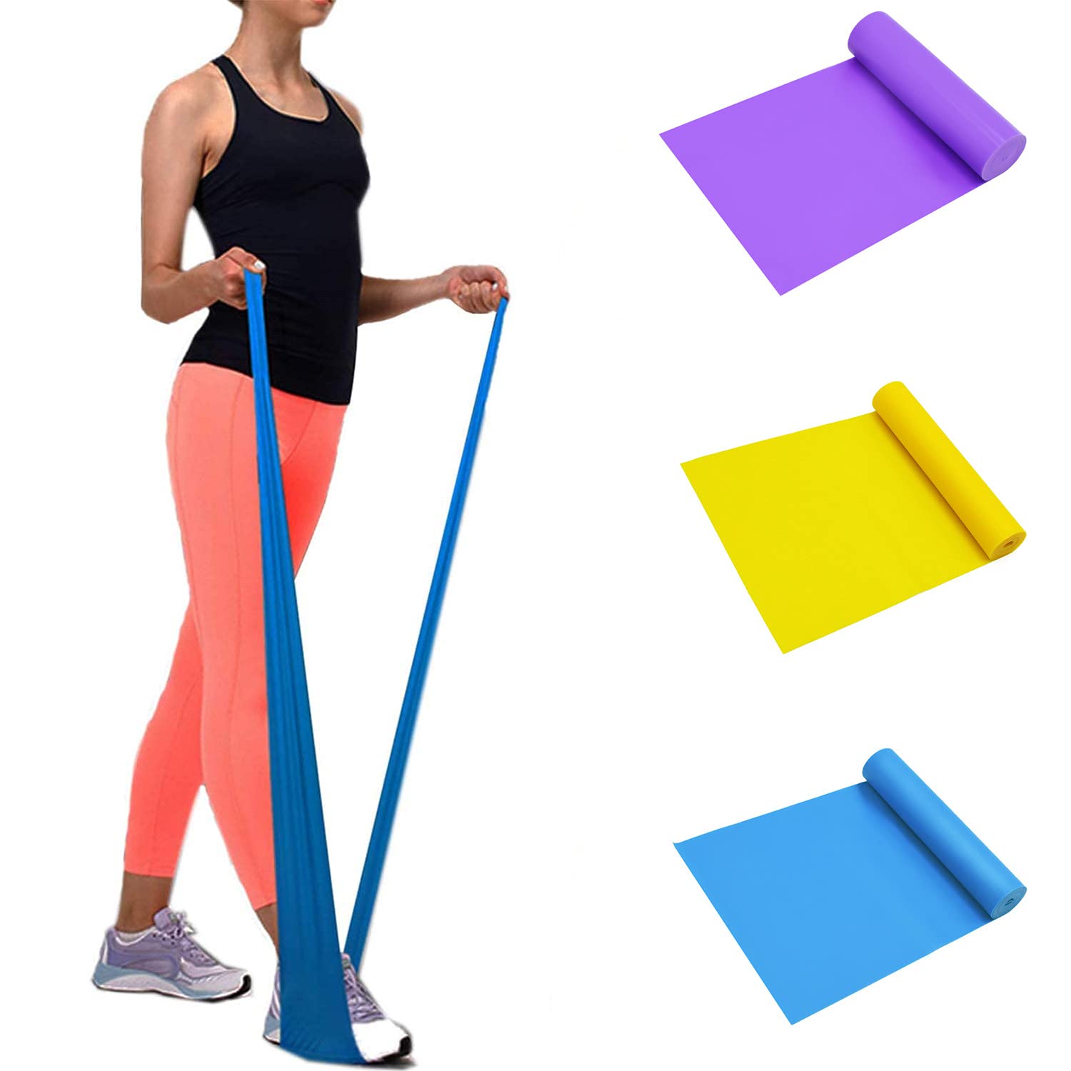 AMERTEERResistance Bands | Workout Bands | Pack of 3 Bands for Working Out with Different Strengths | Workout Bands Resistance for Upper & Lower Body & Core Exercise, Physical Therapy & Pilates