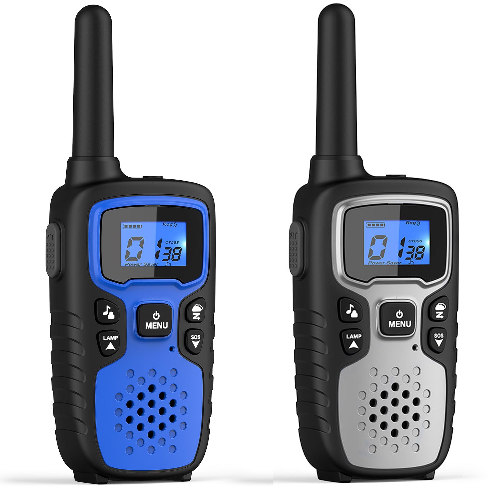 Wishouse Walkie Talkies for Adults-2 Way Radio Long Range,Hiking Accessories Camping Gear Gift for Kids with Flashlight,SOS Siren,NOAA Weather Alert,VOX,22 Channel,Easy to Use(No Battery No Charger)