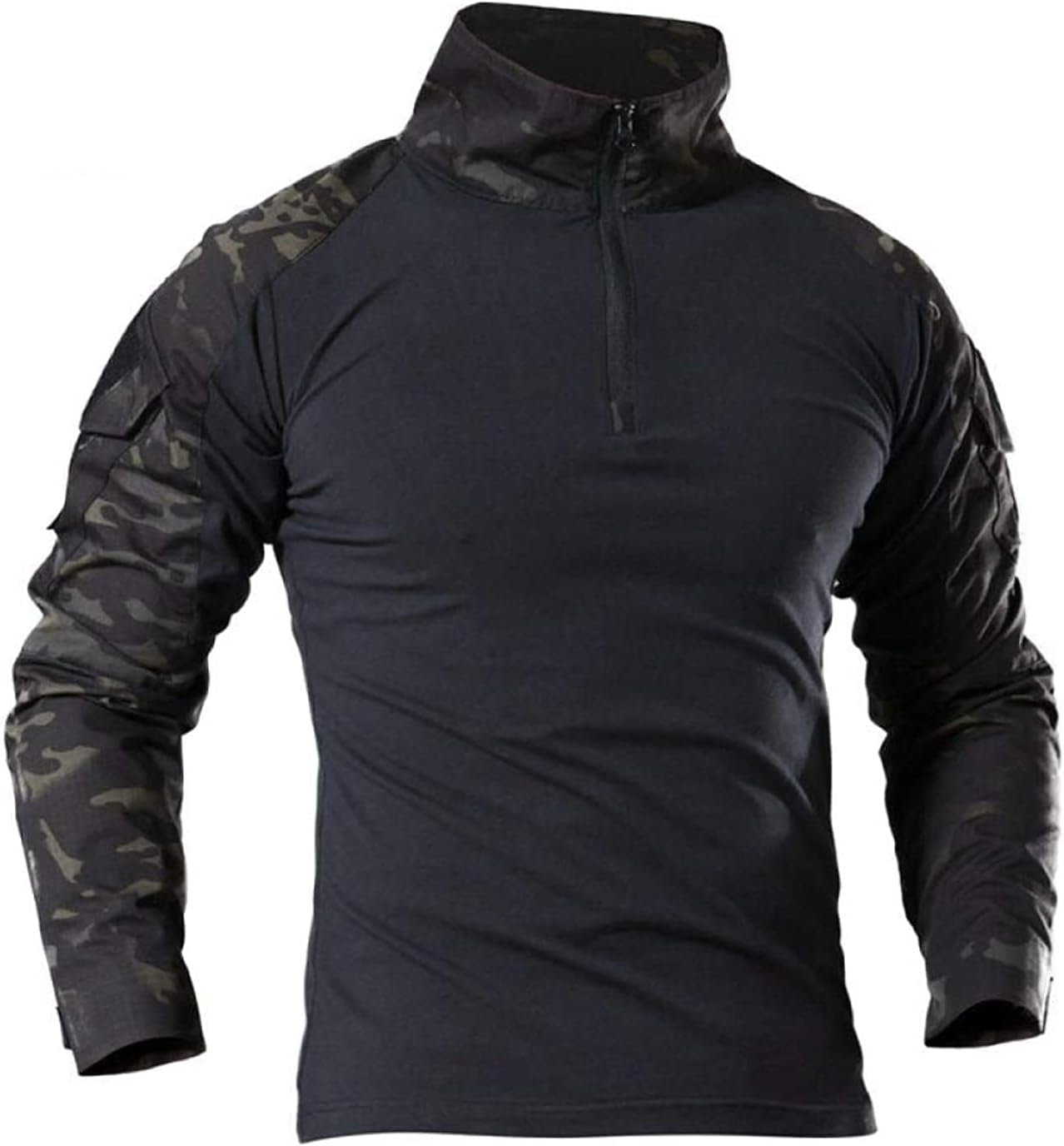Men'S Outdoor Tactical Hiking T-Shirts Military Army Camouflage Long Sleeve Hunting Climbing Shirt Breathable Sport Clothes - L