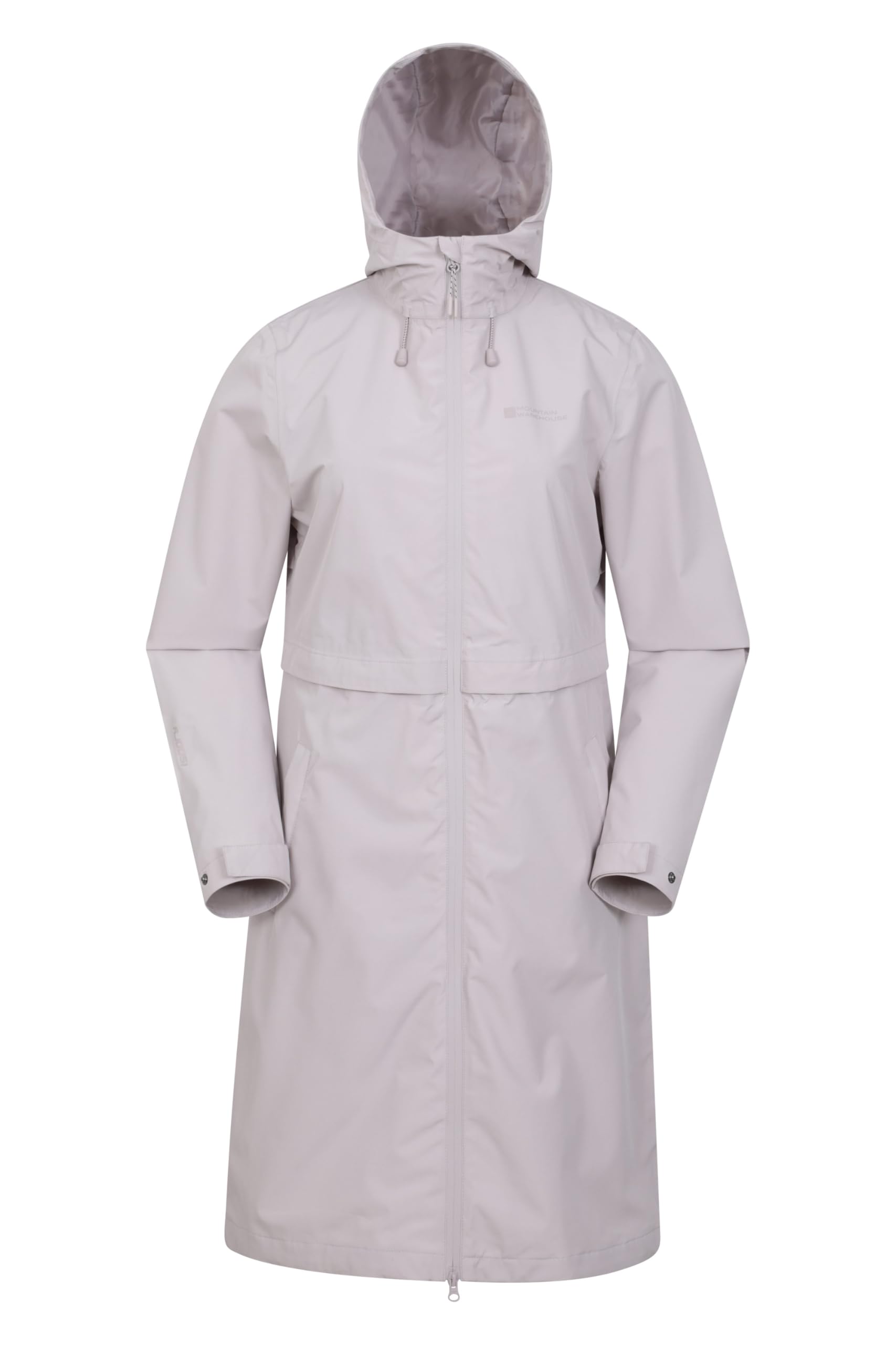 Mountain Warehouse Light Beige Hilltop Womens Extra Long Waterproof Jacket - Breathable & Lightweight Womens Coat With Side Pockets - Autumn Winter, Walking, Outdoors & Camping Women's Size 10