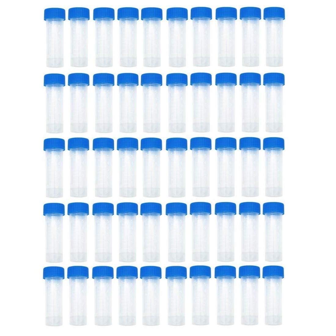 DIY Crafts Pack Of 95 Pc, Clear Color, Plastic Clear Color Graduated Vial Tube with Screw White & Random Caps Refillab (Pack Of 95 Pc, Clear Color) 1