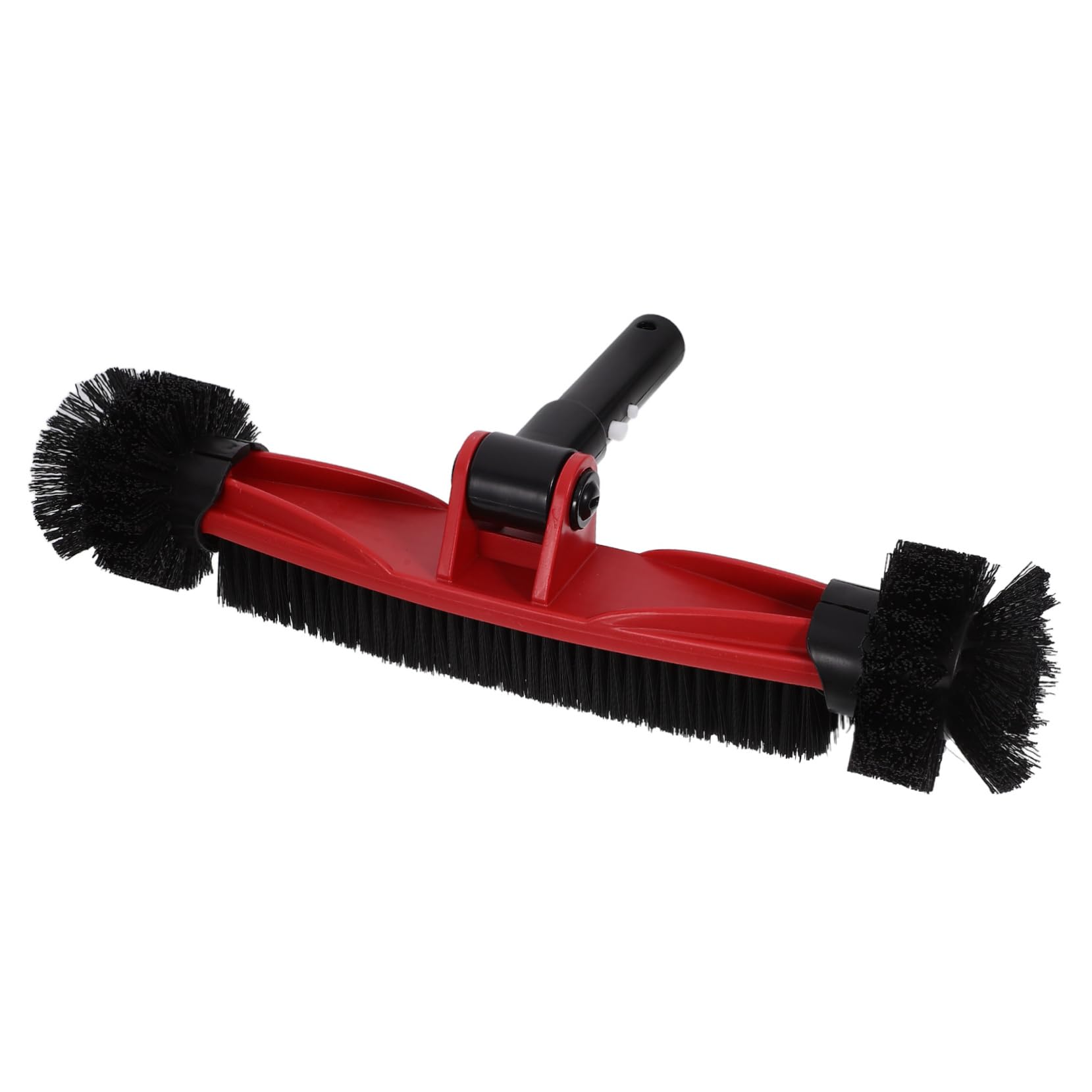 Brosse de Piscine Rotative 180° Poils en Nylon et PP Manche Amovible pour Parois, Angles et Nettoyage des Saletés Fines