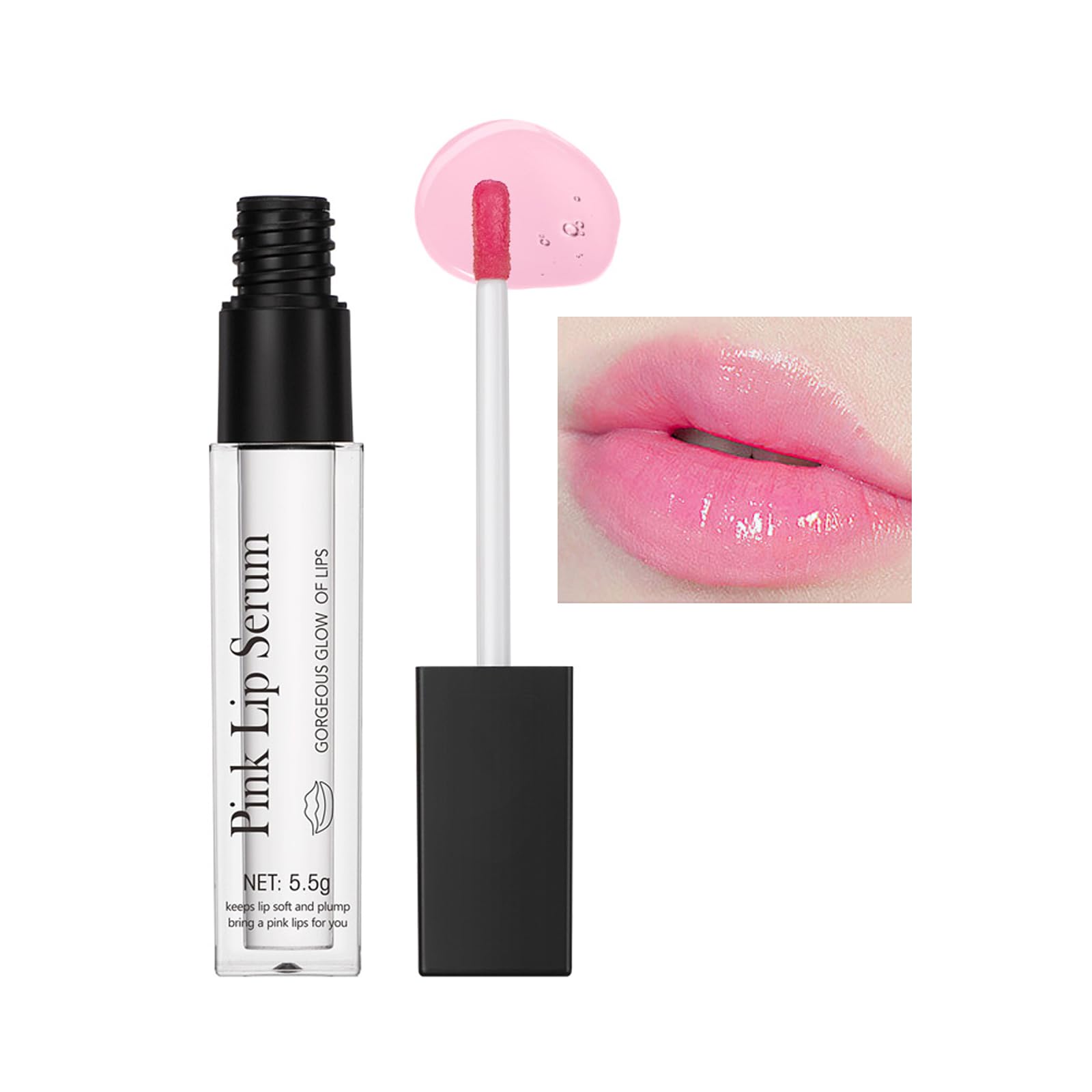 Lip Plumper Pink Lip Plumper Serum, Colour Changing Lip Gloss Moisturizing Pink Lip Gloss