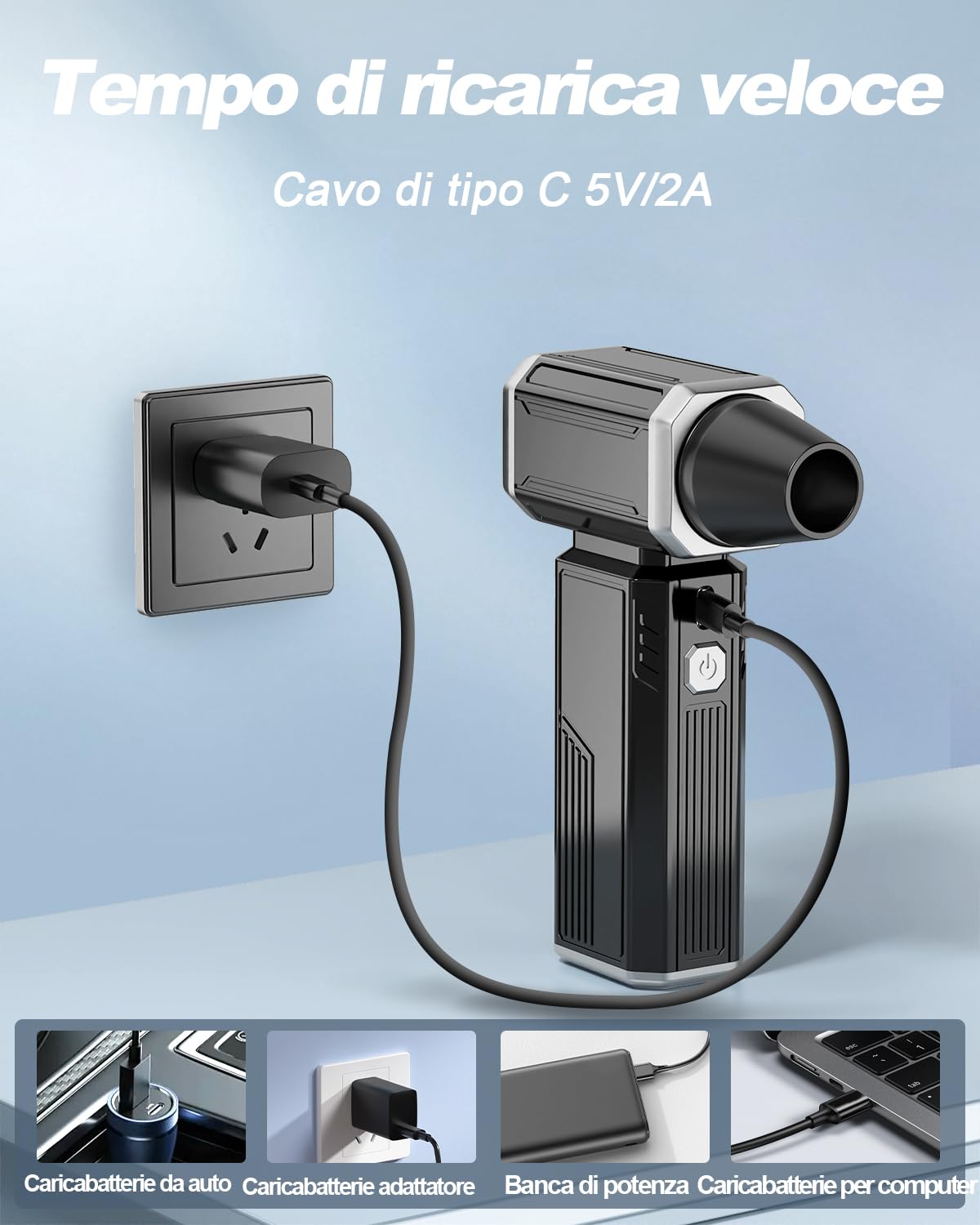 Soffiatore ad Aria Compressa, Compressed Air Duster Batterie di Grande Capacità Aria Compressa Elettrico Rimuovi di Pulizia per la Pulizia Della Tastiera del Computer Laptop Auto