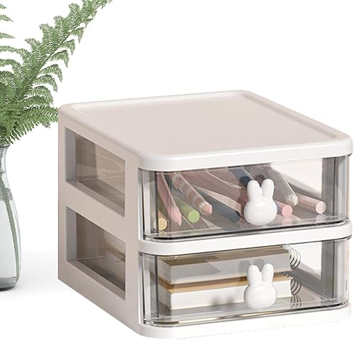 Miniatura 5 de Gecorid Organizador de cajones de escritorio, organizador de maquillaje transparente de 2, 3, 4, 5 capas, organizador de escritorio pequeño para