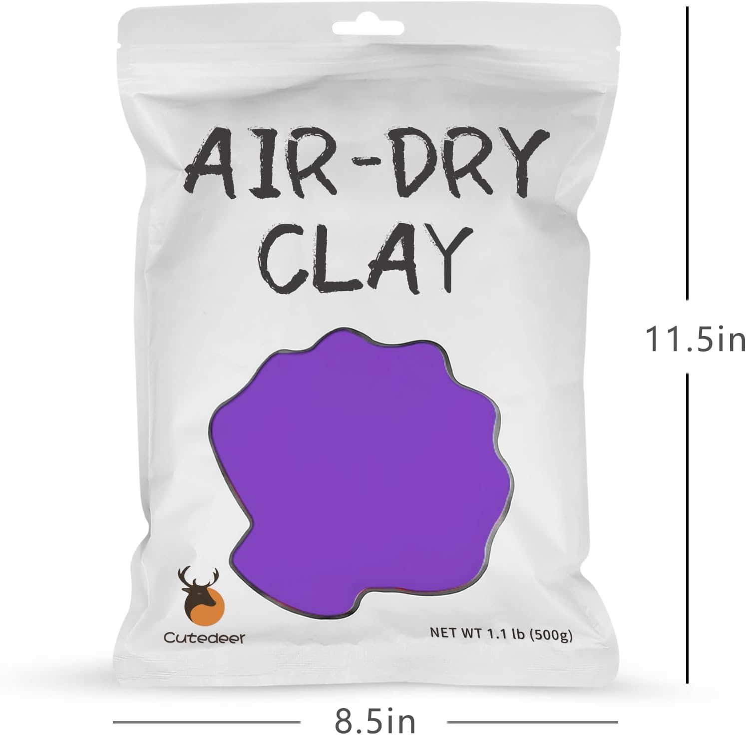 Cutedeer Purple Air Dry Clay, 1.1lb Foam Modeling Clay, Soft Squishy Molding for Kids Adults, Arts & Crafts Project Slime Supplies(1.1lb - 1 Pack, Purple) image 5
