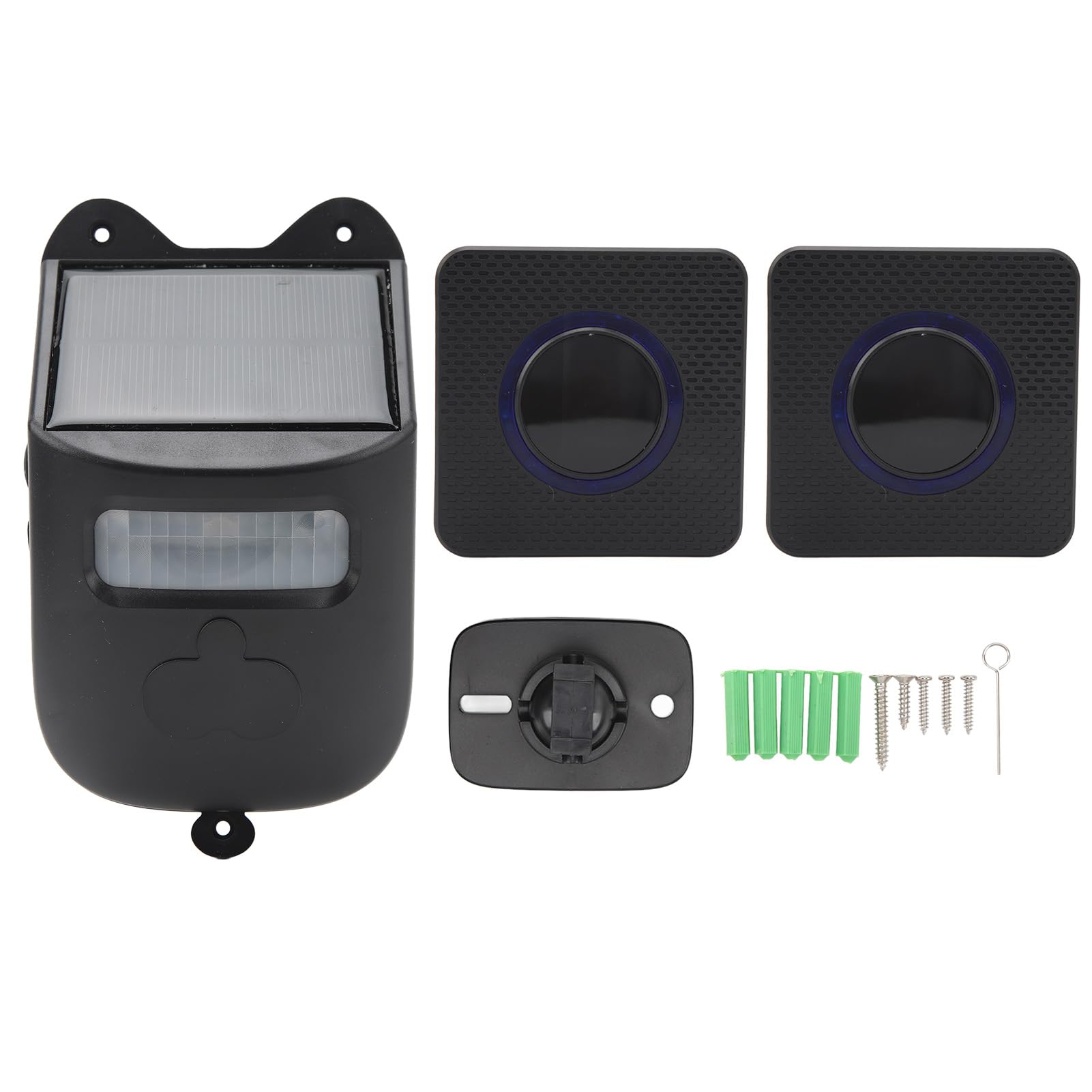 Topyond Système d'alerte pour Allée, Système D'alarme Solaire | Alarme Maison sans Fil avec détecteur de Mouvement extérieur, 1 Détecteur, 2 Récepteurs, Protection de la Maison,110-240V(EU)