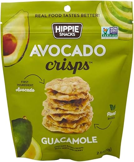 Hippie Snacks, Avocado Crisps, Guacamole, 2.5oz