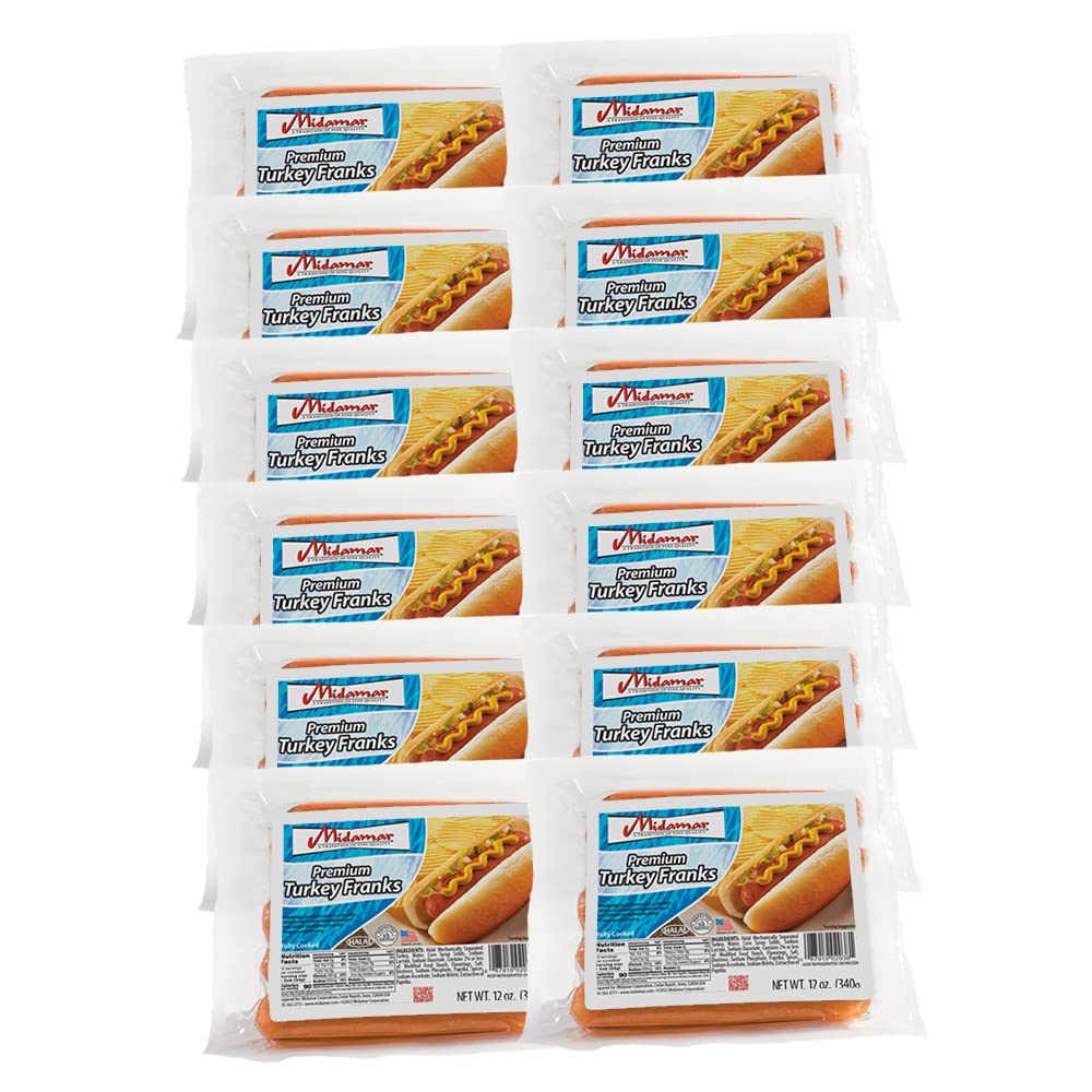 Halal Premium Turkey Franks 12, 12 oz packages