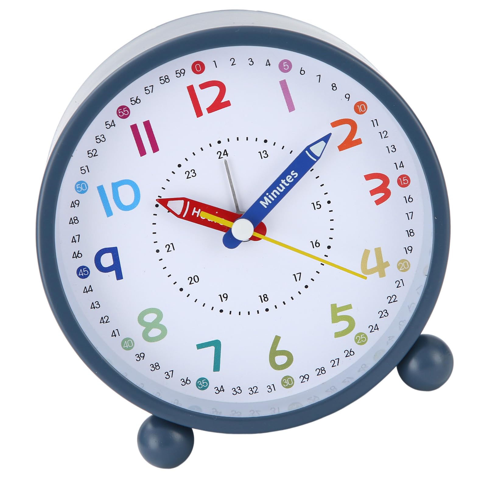Kaeltsyn Kids Educational Analog Alarm Clock with Large Display and Nightlight Battery Operated for Bedsides and Study Area Analog Learning Clock