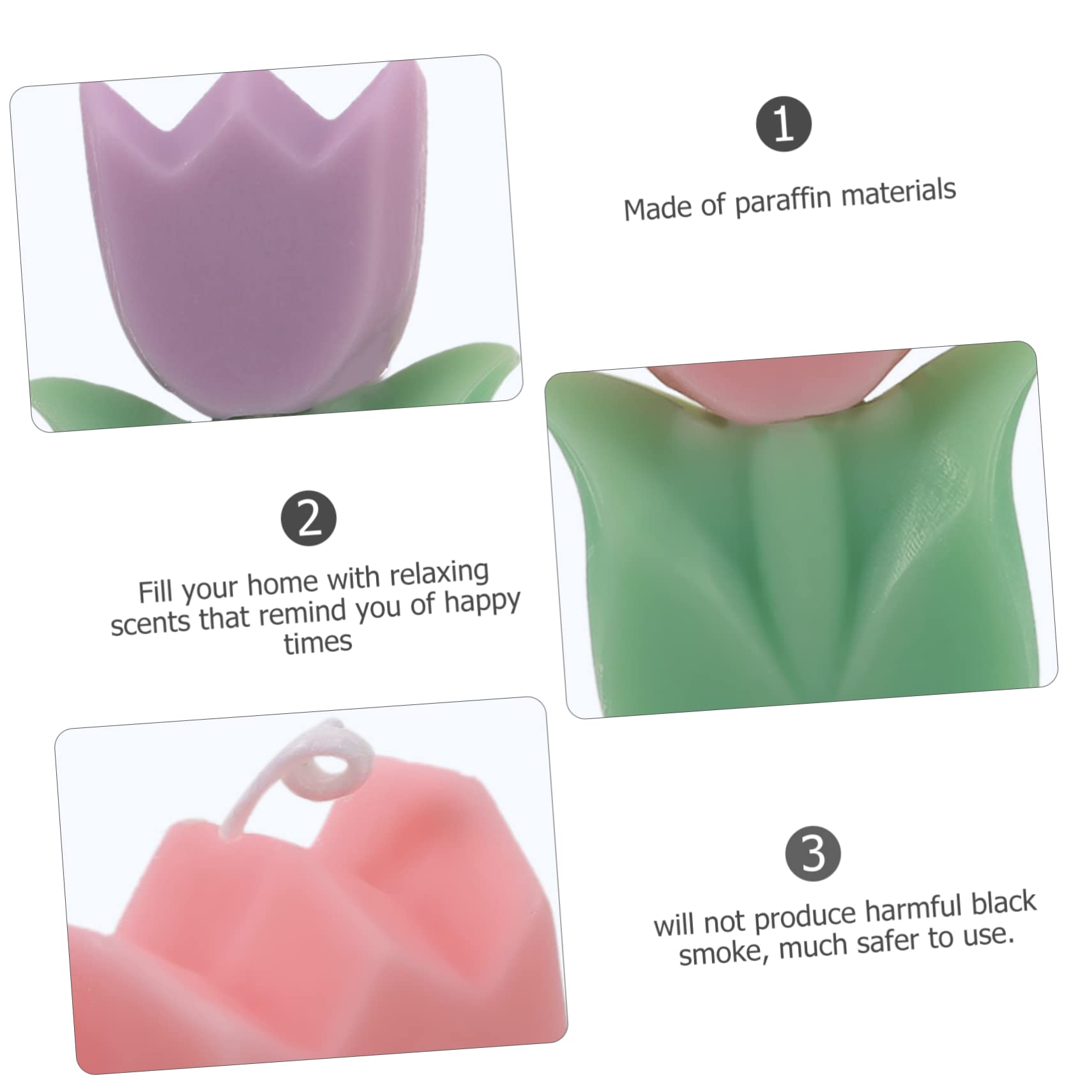 Amosfun 4 Sätze Tulpenkerze Gefälschte Dosen Dekorative Aromatherapie Duftende Lavendelkerzen In Form Von Lebensmittelwachs Teelichtgläser Kerzenform Dekoration Mini 3 Stück * 4