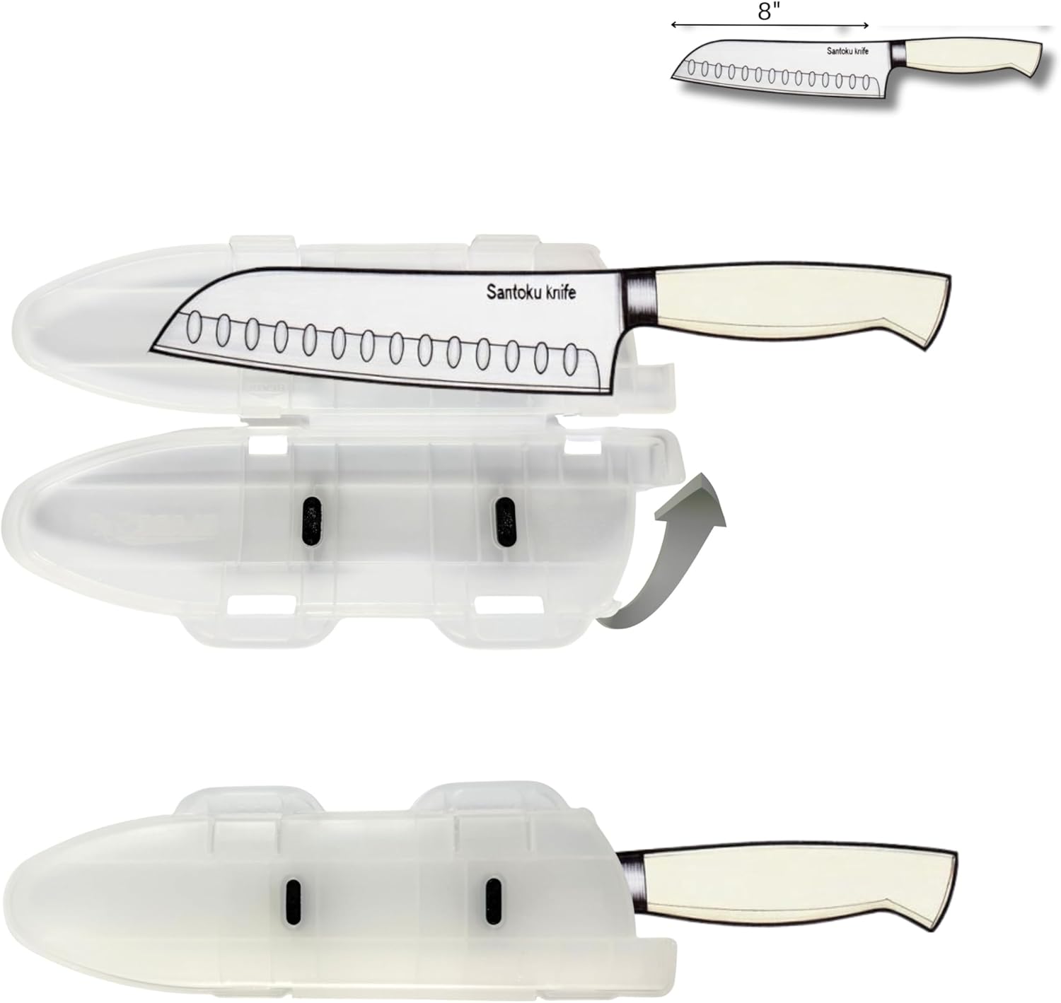 Agilux 8″ Knife Blade Guard – USA-Made, Safe Storage for Kitchen Knives