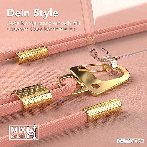 Chaîne pour téléphone portable Galaxy S23 Plus EAZY CASE coque silicone corail clips or - 4