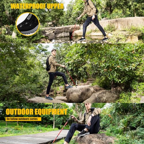 Cubicbee Men's Green Casual Loafers Hiking Shoes Arch Support Non-Slip Outdoor Walking Running Shoes3
