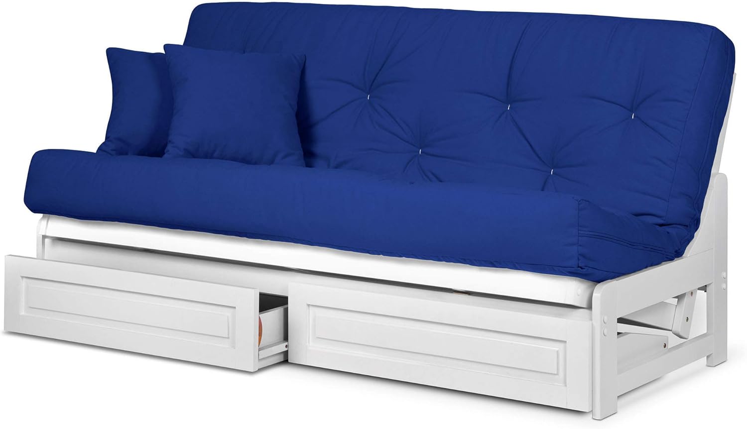 Nirvana Futons Arden White Futon with Bottom Storage