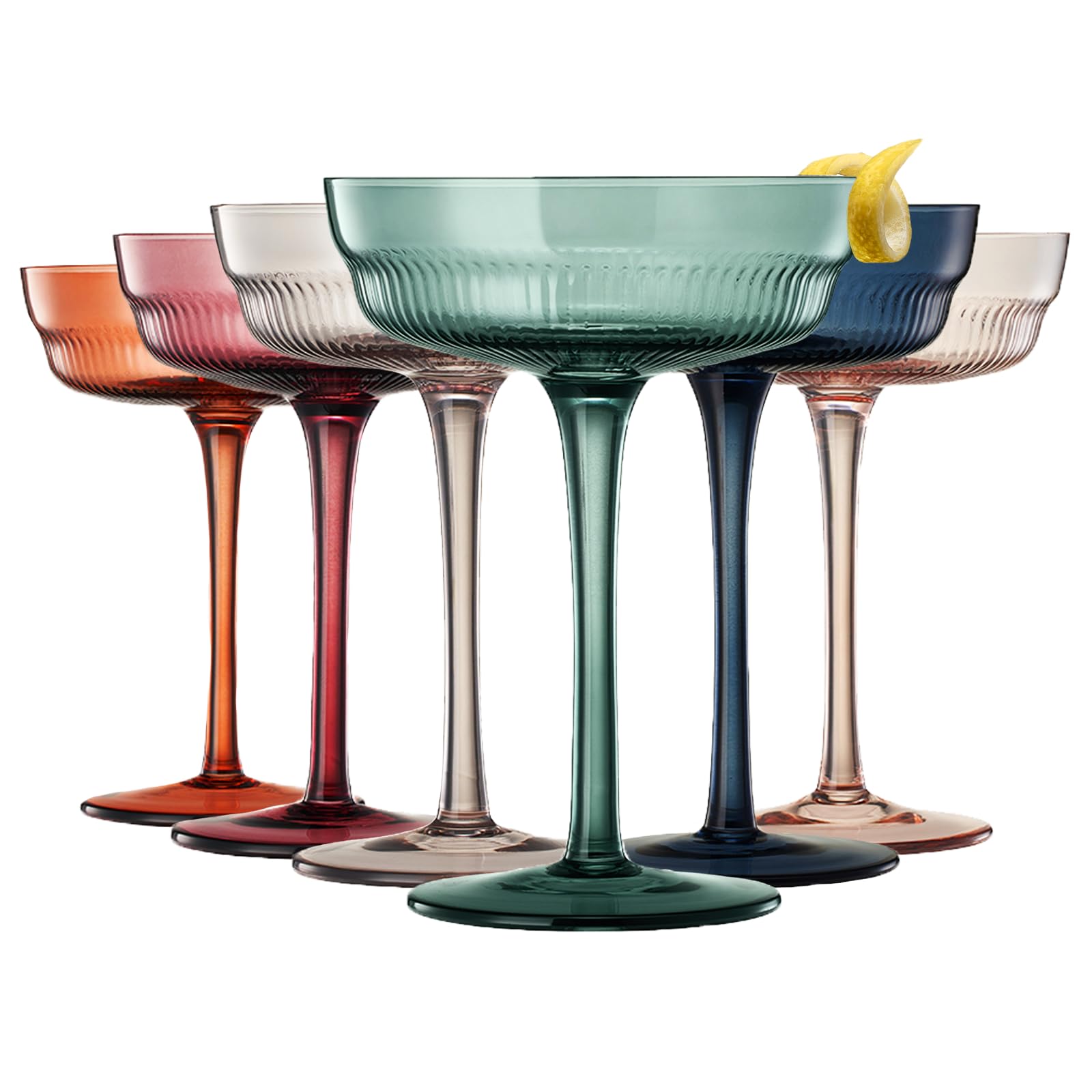 Amazon.com | Khen Colored Vintage Art Deco Coupe Glasses - Martini