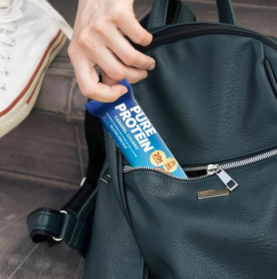 Miniatura 5 de Caramelo Churro, barras de proteína pura, 0.71 onzas de alto contenido en proteínas, aperitivos nutritivos para apoyar la energía, (en embalaje