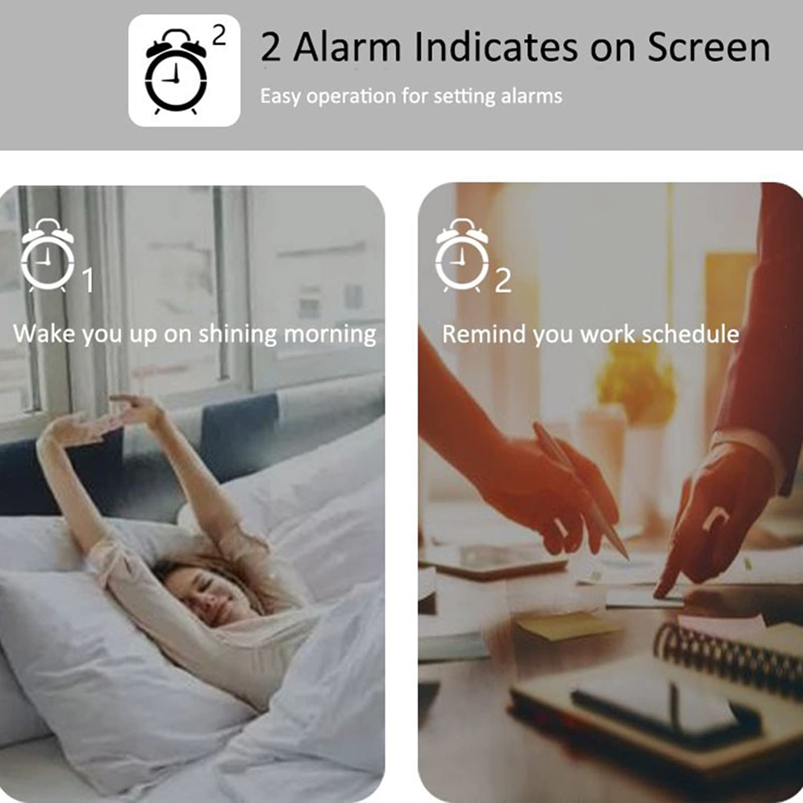 Wake-Up Light, Sveglia con Simulazione di Alba, Funzione di Aiuto al Sonno, Doppio Allarme e Snooze, per Bambini, Adulti, Camere da Letto (Color : White)
