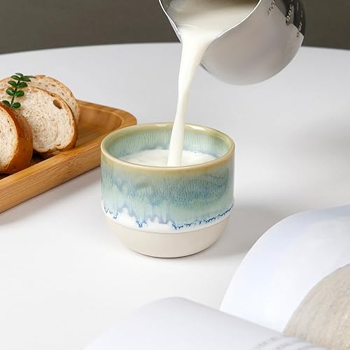 Vista 54 de Juego de tazas de café de cerámica, tazas de café One Shot, tazas de café pequeñas de doble pared Demitasse para expreso, juego de tazas de café