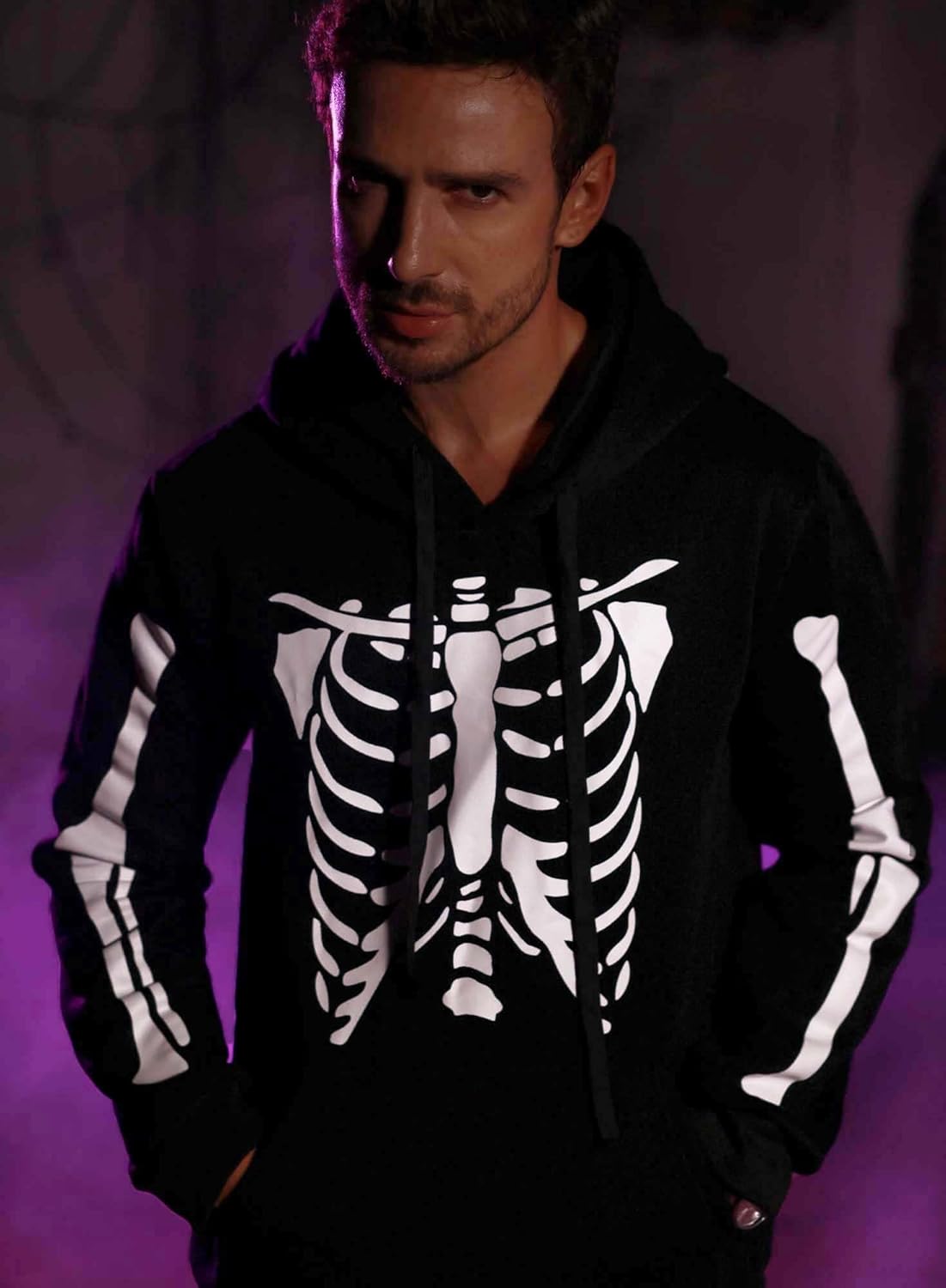Arvilhill Mens Halloween Skeleton Hoodies Funny Sweatshirts with Pocket (S-3XL)