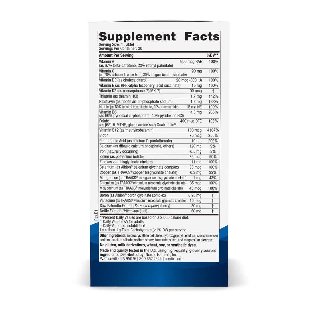 Nordic Naturals Men's Multivitamin One Daily - 30 Tablets, 1 Month Supply — Amazon image 2