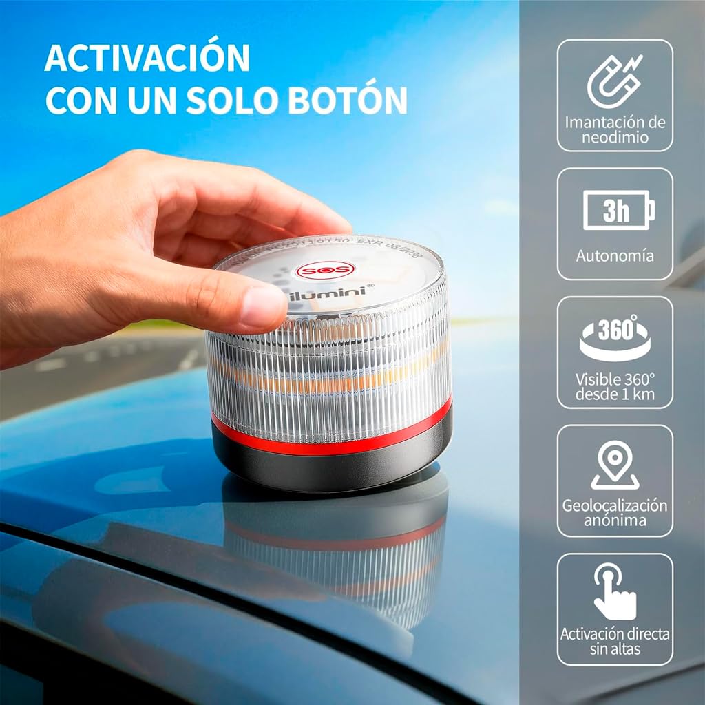 TD24H Luz de Emergencia V16 certificada por DGT con geolocalización 3.0