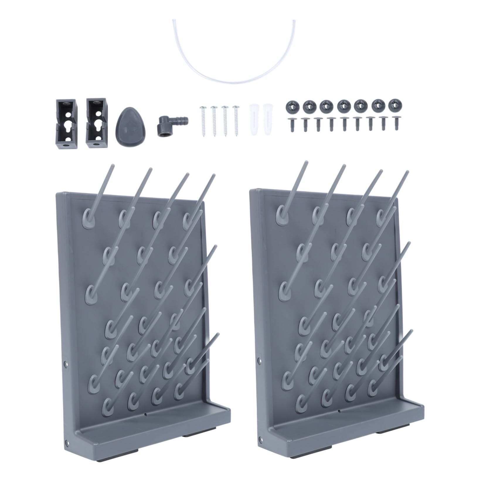 Cabilock Stendino da Laboratorio in Plastica PP 2 pezzi Portasciugatura per Provette con Supporti Rack Scolavetreria