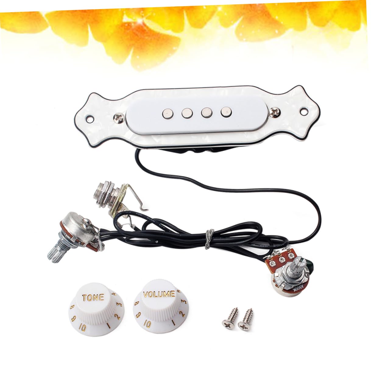 BESTonZON 3pezzi Pickup Elettrico Per Chitarra Acustica Corde Con Controllo Del Volume e Del Suono Bianco Adatto Per Chitarre Folk e Elettriche
