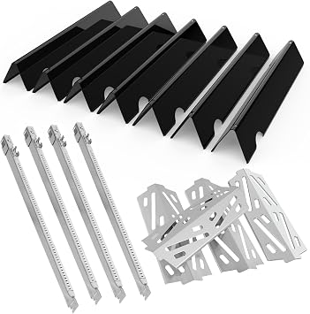 Grill Parts for Weber Genesis II 400 Series, 66033 Flavorizer Bars and 66041 Heat Deflector 67490 Burner Kit for Weber GS4 Genesis II 410 & II LX 440 Grills for Weber Genesis GS4 Parts