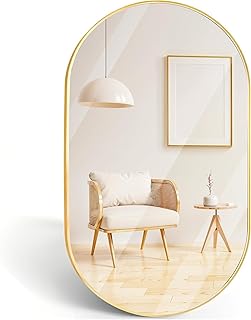 Comprar Espejo Ovalado con Marco de Metal - Espejo Baño Moderno - Espejo de Pared Decorativo para Entrada, Recibidor, Dormitorio o Pasillo - Espelho Casa de Banho