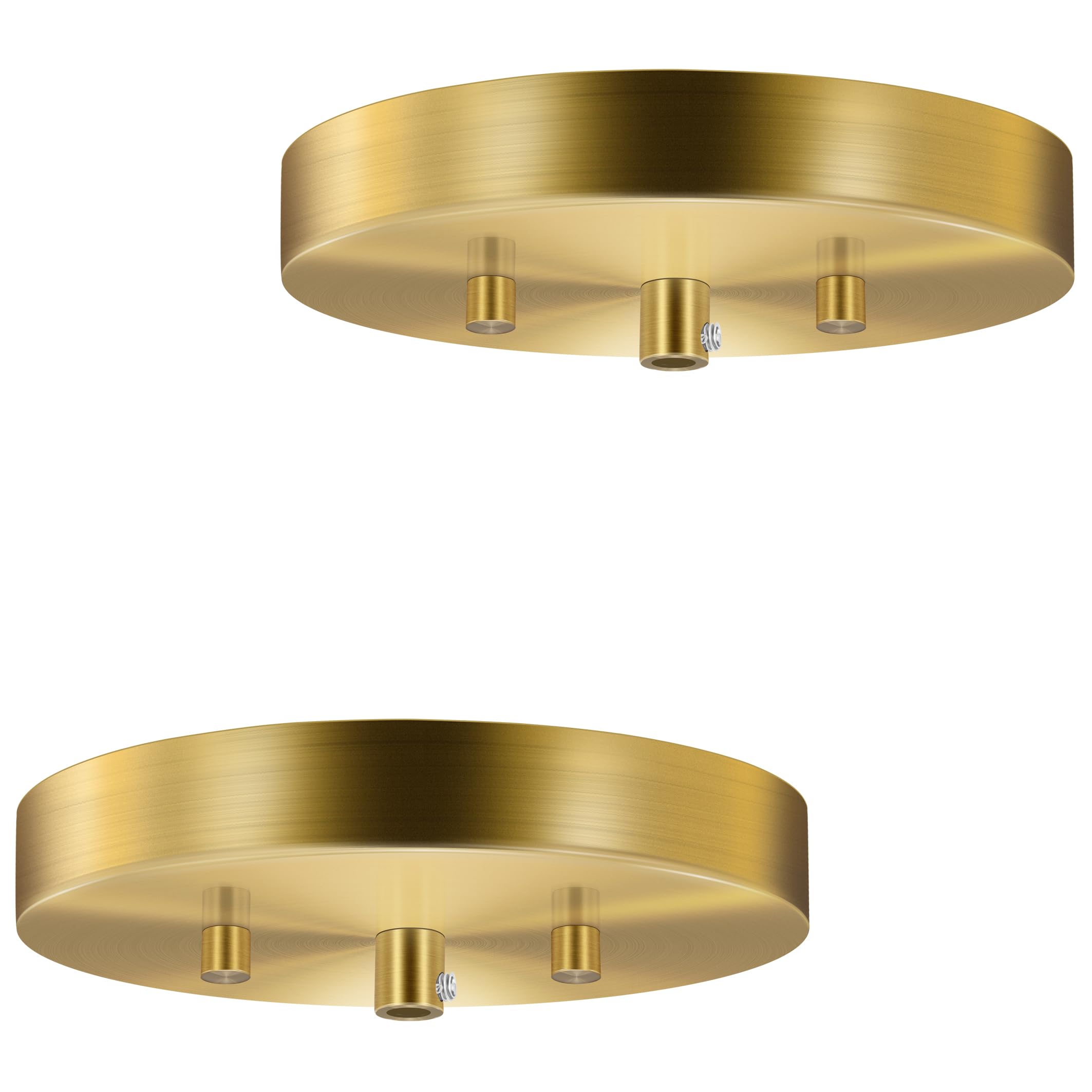 Lot de 2 auvents légers de 15,2 cm avec plaque de couverture de plafond de rechange robuste et matériel de montage pour luminaires, lustres, lampes suspendues ou projet de bricolage (laiton)