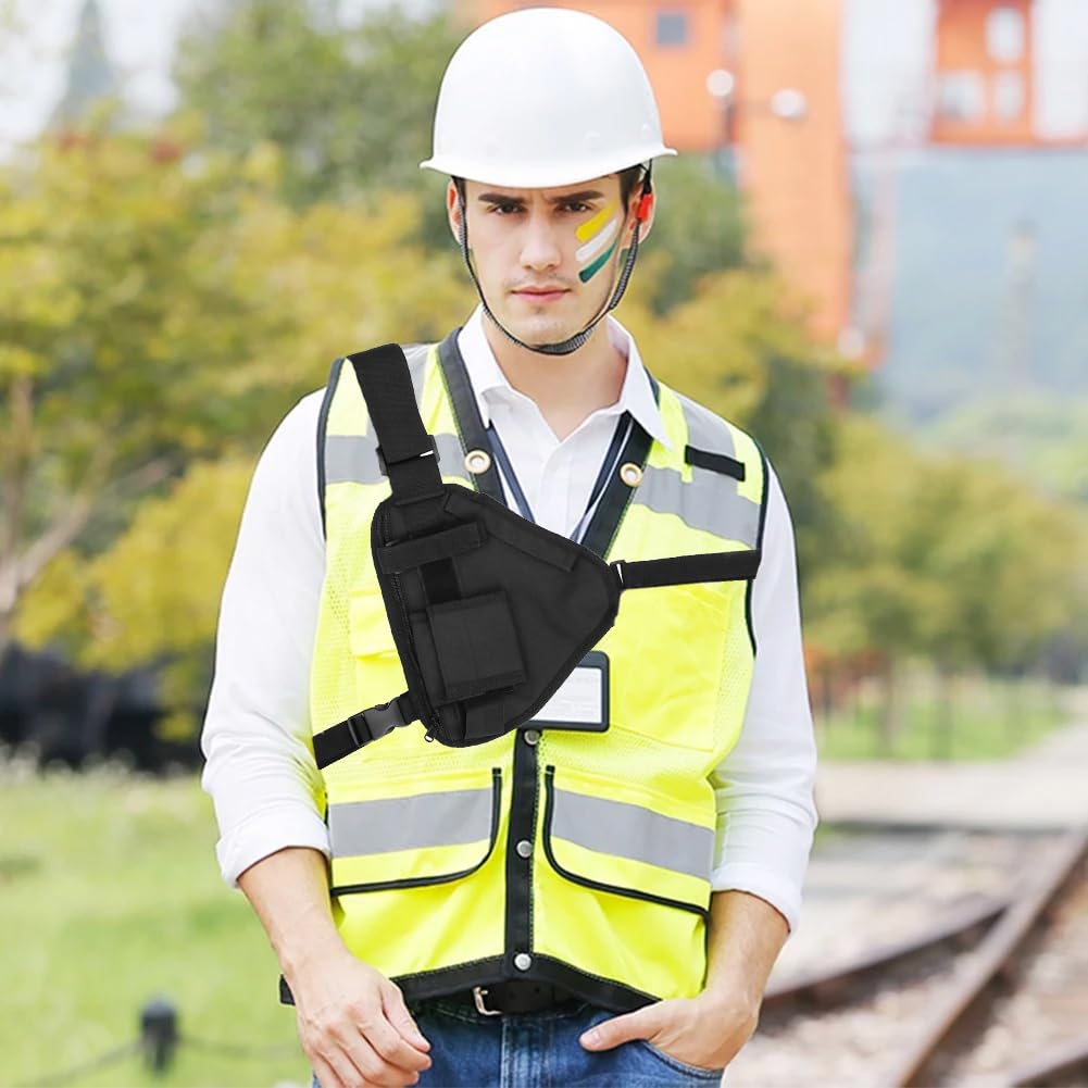 Uniwersalna Torba Na Klatkę Piersiową Z Radiem, Futerał Na Walkie-talkie Przednia Torba Z Zestawem Głośnomówiącym Pokrowiec Regulowany Nylonowy Pasek Na Ramię Dwukierunkowy Uchwyt Na Radio Wodoodporny