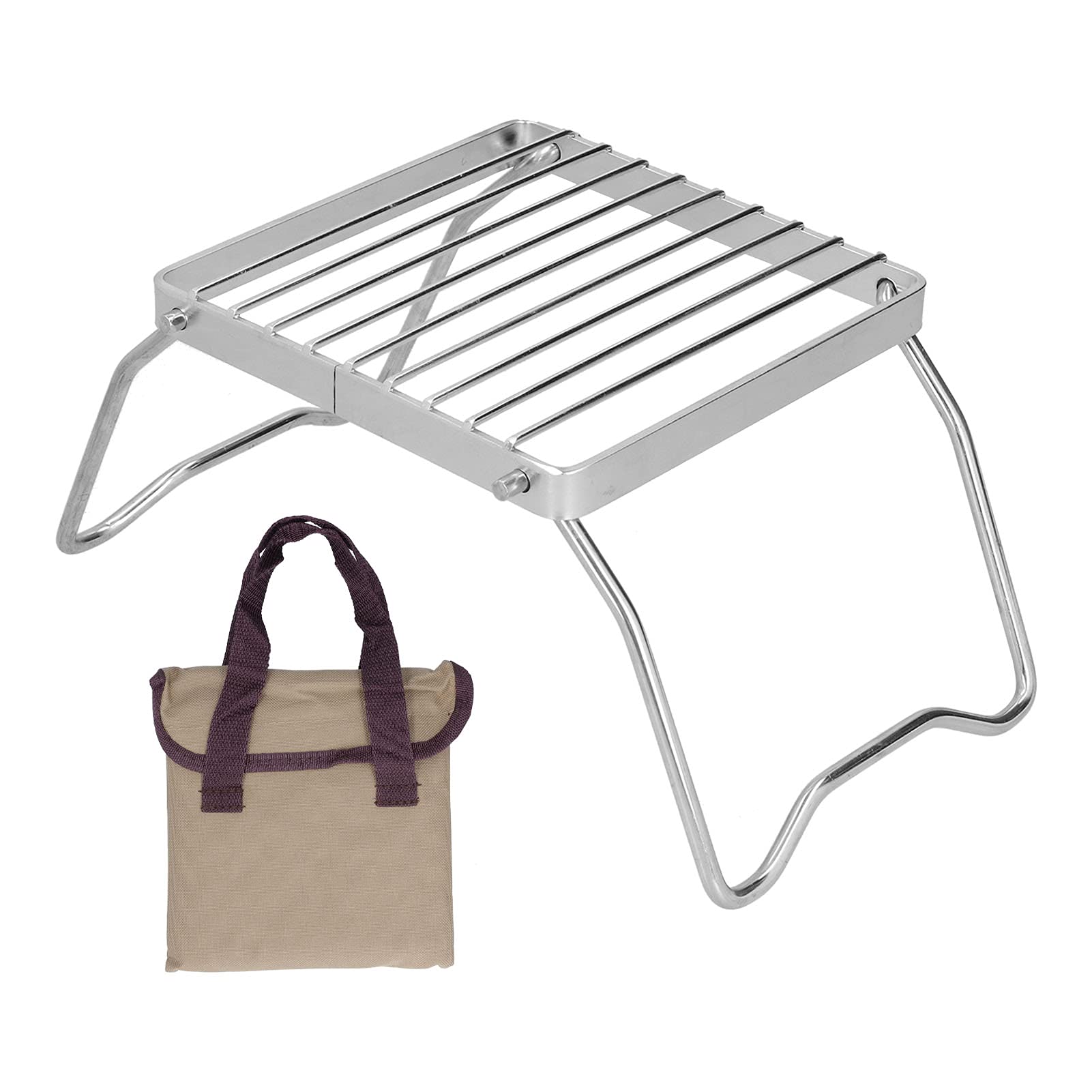 Restokki Stainless Steel Burner Bracket Portable Mini Burner Stand Foldable and Convenient for Camping and Party