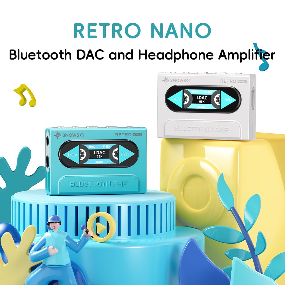 FiiO Snowsky Retro Nano Bluetooth USB DAC AMP LDAC aptX Adaptive aptX LL 3,5 mm sbilanciato 4,4 mm bilanciata bianco
