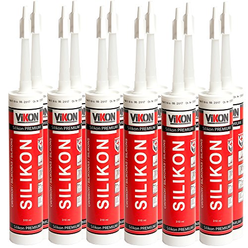 Preisvergleich Produktbild 12 Stück VIKON Premium Silikon-Dichtstoff 310 ml braun (Acetat / Essigvernetzend) - Sanitär